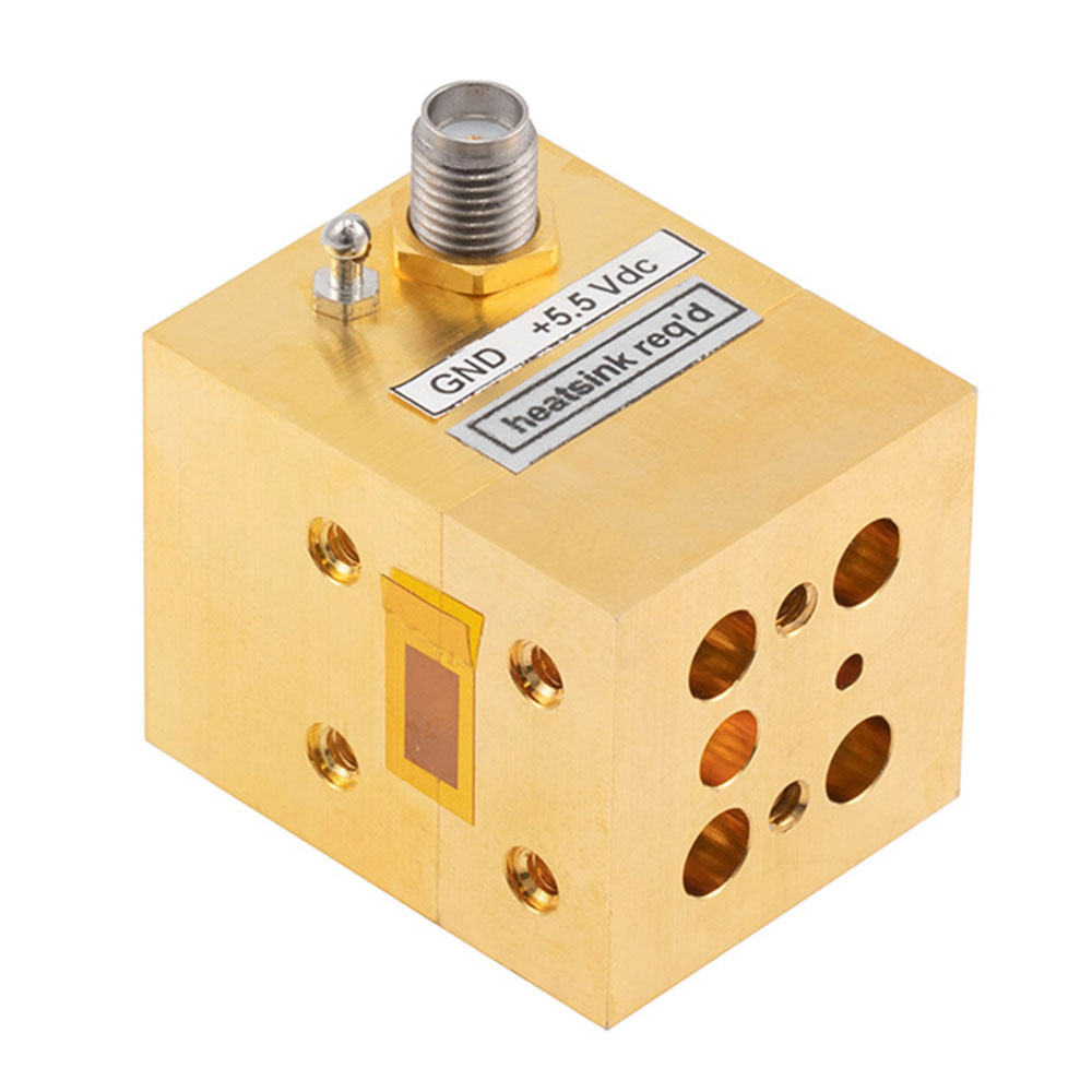 WR-28 Waveguide Gunn Oscillator at a 35 GHz Center Frequency with 3 GHz Tuning Range and -95 dBc/Hz Phase Noise, Ku Band, UG-599/U 