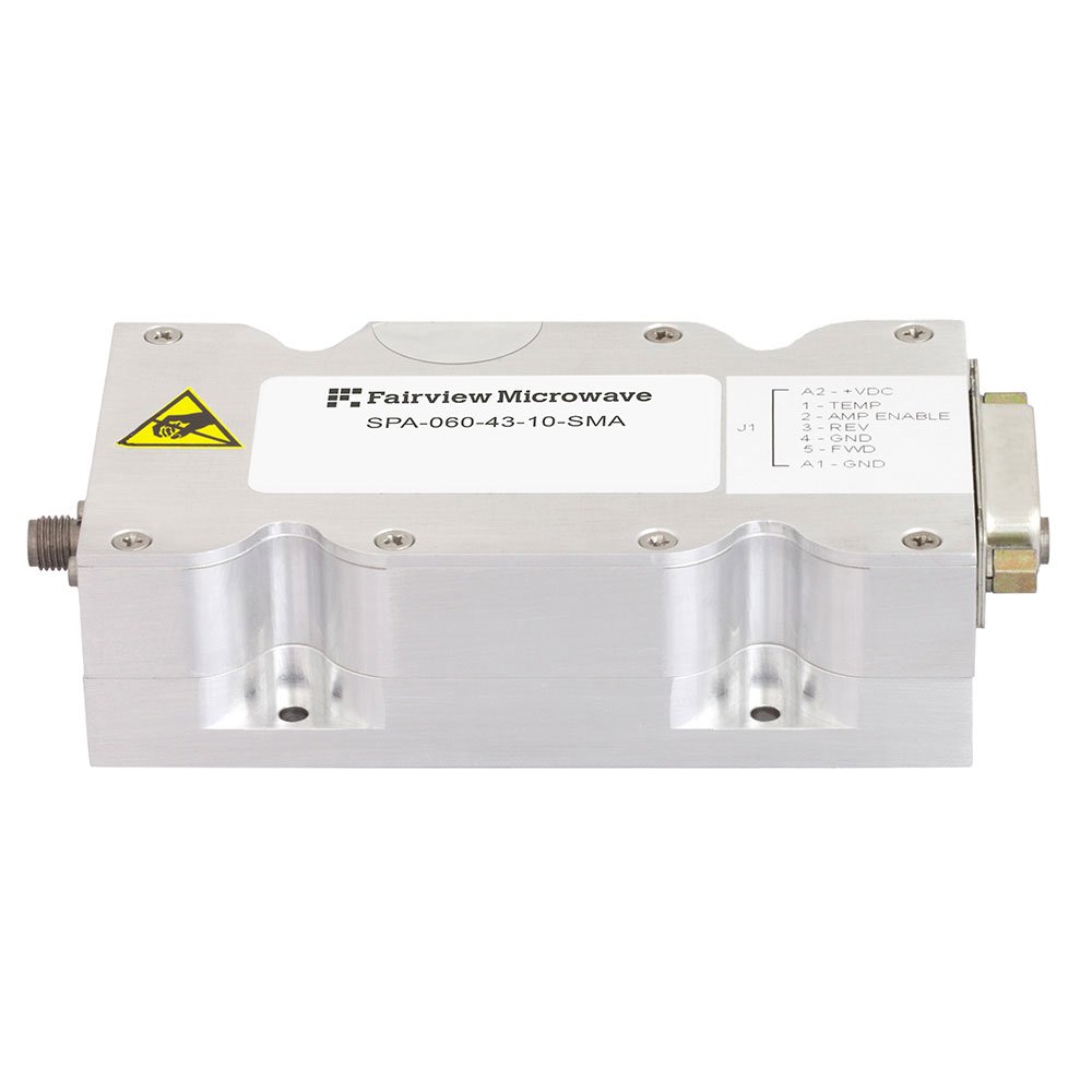 43 dB Gain High Power High Gain Amplifier at 10 Watt Psat Operating From 700 MHz to 6 GHz with SMA