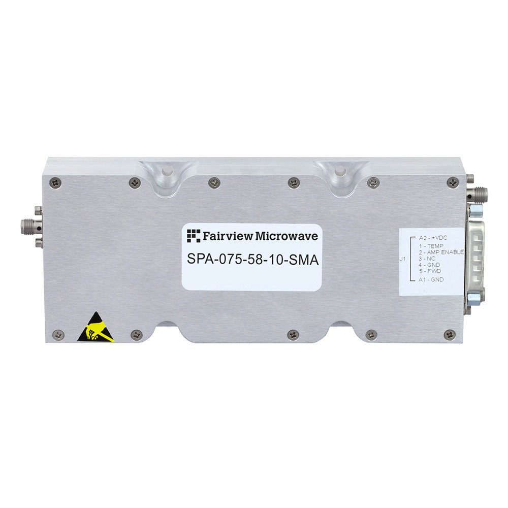58 dB Gain High Power High Gain Amplifier at 15 Watt Psat Operating From 7.2 GHz to 7.5 GHz with SMA