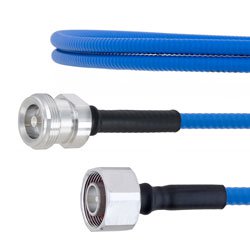 Low PIM 4.1/9.5 Mini DIN Male to 4.1/9.5 Mini DIN Female Plenum Cable SPP-250-LLPL Coax and RoHS with LF Solder