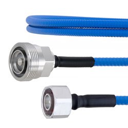 Low PIM 4.1/9.5 Mini DIN Male to 7/16 DIN Female Plenum Cable SPP-250-LLPL Coax and RoHS with LF Solder