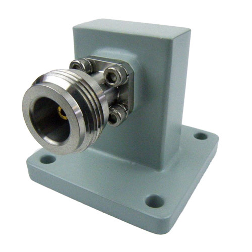WR-90 to Type N Female Waveguide to Coax Adapter UBR100 Standard with 8.2 GHz to 12.4 GHz X Band in Aluminum 90AC206NA