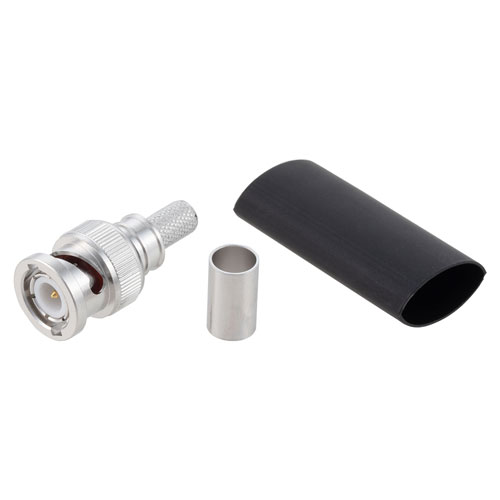 BNC Male Connector Crimp/Non-Solder Contact Attachment for LMR-240, LMR-240-DB, LMR-240-UF, LMR-240-FR, RG8X Cable EZ-240-BM-X