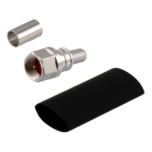 75 Ohm F Male Connector Crimp/Non-Solder Contact Attachment for LMR-240-75, LMR-240-75-DB, LMR-240-75-FR Cable EZ-240-FM-75-X
