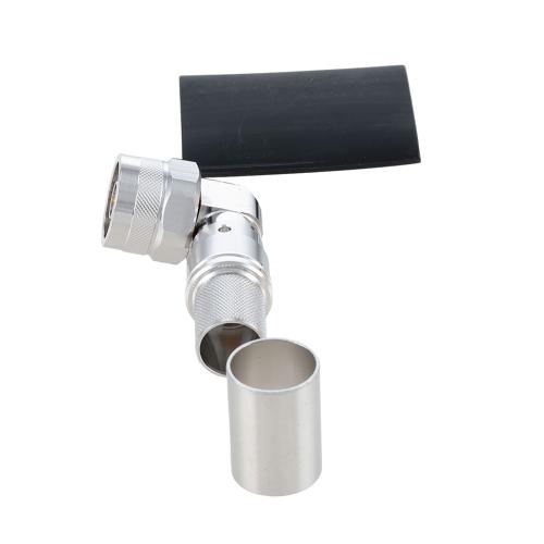 Right Angle N Male (Plug) Connector For LMR-600 Cable, Crimp/Non-Solder Contact EZ-600-NMH-RA-X