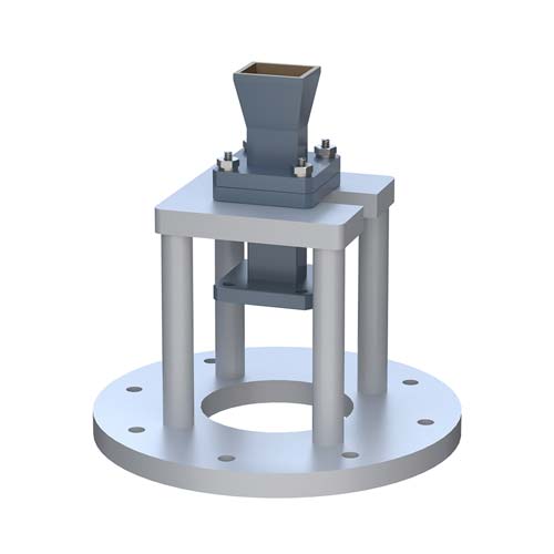 WR-51 Waveguide Antenna, 15 GHz to 22 Ghz Frequency Range, 10 dBi Gain, Square Flange, Integrated Cage-Style Mount FM1WAN051-10