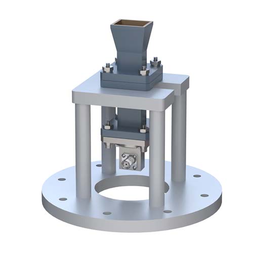 WR-51 Standard Gain Horn with 10 dBi gain, SMA Female Connector, Integrated Cage-Style Mount FM1WAN051-10SF