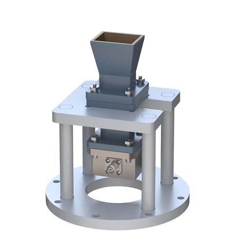 WR-75 Standard Gain Horn with 10 dBi gain, SMA Female Connector, Integrated Cage-Style Mount FM1WAN075-10SF