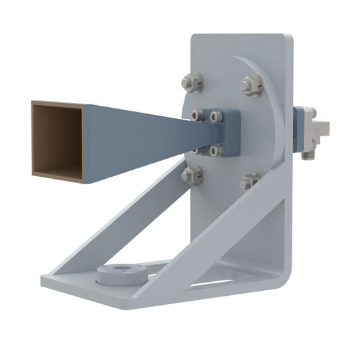 WR-28 Standard Gain Horn with 20 dBi gain, 2.92mm Female connector, with Pre-Installed L Mount FM2WAN028-20KF