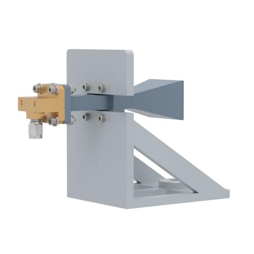 WR-42 Standard Gain Horn with 15 dBi gain, 2.92mm Male connector, with Pre-Installed L Mount FM2WAN042-15KM