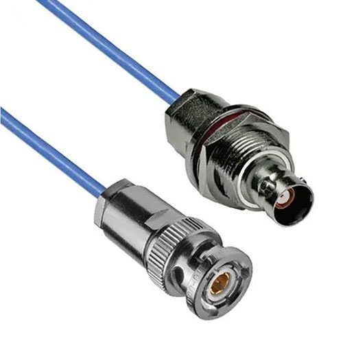 1553 TRB 3-Slot Plug to TRB 3-Lug Jack Bulkhead Insulated Cable 78 Ohm FMBC-30-02003 Coax in 24 Inch FM3MP2310-24