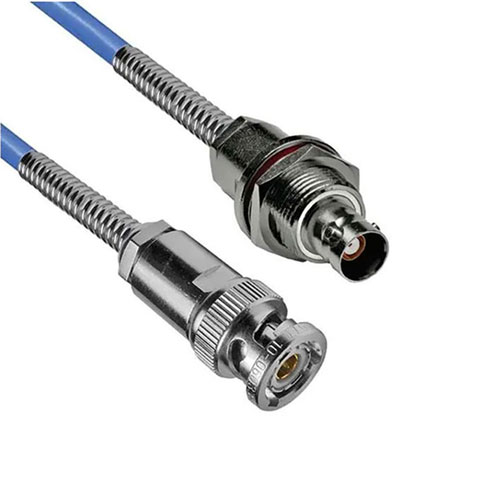 1553 TRB 3-Slot Plug to TRB 3-Lug Jack Bulkhead Isolated Cable 78 Ohm FMBC-30-02001 Coax in 60 Inch with Bend Relief FM3MP2414-60