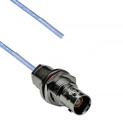 1553 TRB 3-Lug Jack Bulkhead Non-Isolated to Blunt Cut Genderless Cable 78 Ohm M17/176-00002 Coax in 36 Inch FM3MP2445-36