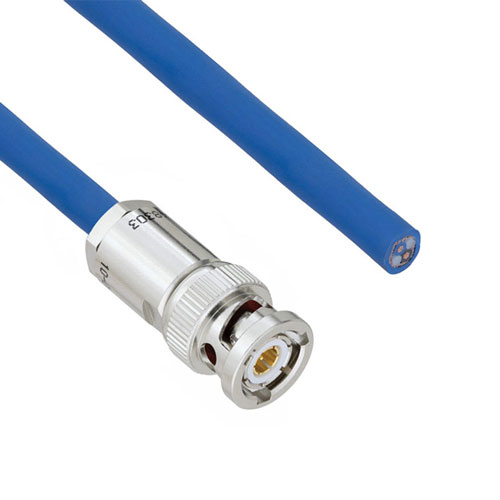 Halogen Free 1553 TRB 3-Slot Plug to Blunt Cut Genderless Cable 78 Ohm TWCH-78-2 Coax in 60 Inch FM3MSA00225-60