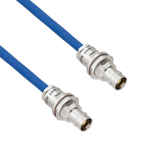 Halogen Free 1553 TRB 3-Lug Jack Bulkhead Non-Isolated to TRB 3-Lug Jack Bulkhead Non-Isolated Cable 78 Ohm TWCH-78-2 Coax in 36 Inch FM3MSA00235-36