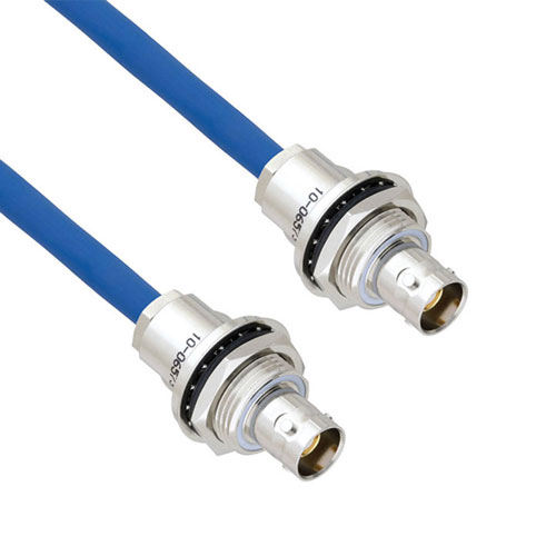 Halogen Free 3-Lug TRB Bulkhead Insulated Jack to Jack for 78 Ohm TWCH-78-2, 24" Cable FM3MSA00236-24