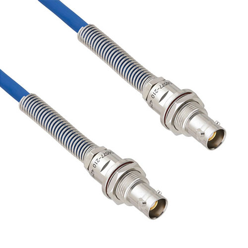 Halogen Free 1553 TRB 3-Lug Jack Bulkhead NI to TRB 3-Lug Jack Bulkhead NI Cable 78 Ohm TWCH-78-2 Coax in 36 Inch with Bend Relief FM3MSA00238-36