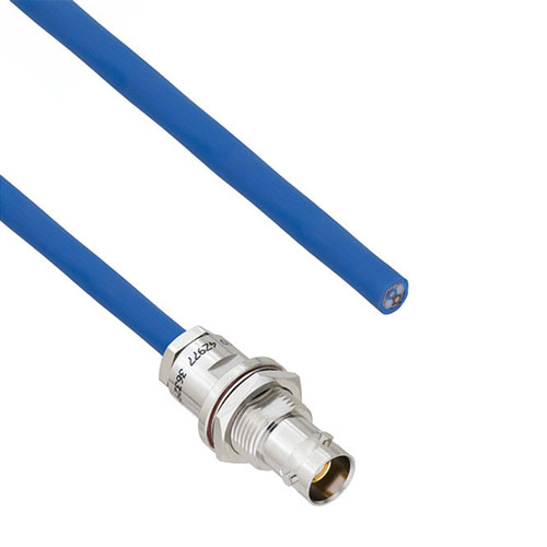 Halogen Free 1553 TRB 3-Lug Jack Bulkhead Non-Isolated to Blunt Cut Genderless Cable 78 Ohm TWCH-78-2 Coax in 24 Inch FM3MSA00401-24