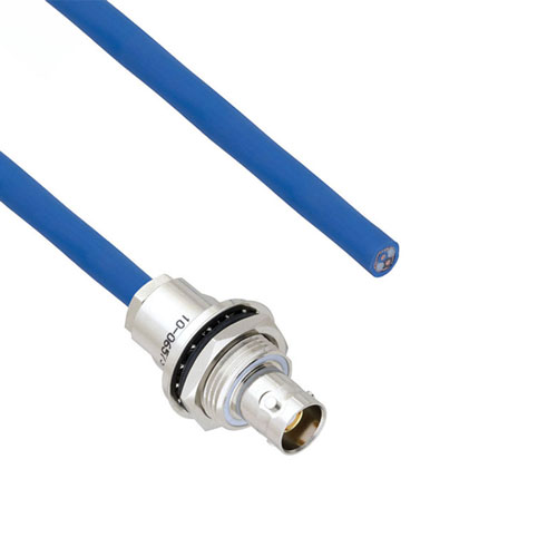 Halogen Free 3-Lug TRB Bulkhead Insulated Jack with Blunt Cut for 78 Ohm TWCH-78-2, 24" Cable FM3MSA00402-24