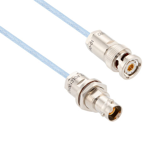 1553 TRB 3-Slot Plug to TRB 3-Lug Jack Bulkhead Cable 78 Ohm M17/176-00002 Coax with LF Solder FM3MSA00439