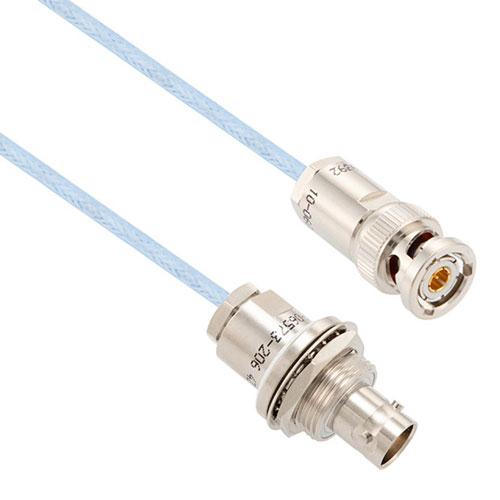 1553 TRB 3-Slot Plug to TRB 3-Lug Jack Bulkhead Isolated Cable 78 Ohm M17/176-00002 Coax in 48 Inch with LF Solder FM3MSA00440-48