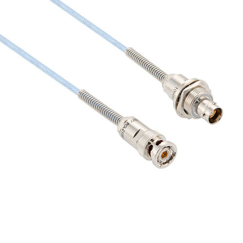 Lead Free Bend Relief 3-Slot TRB Plug to Bend Relief 3-Lug TRB Bulkhead Non-Insulated Jack for 78 Ohm M17/176-00002, 48" Cable FM3MSA00444-48