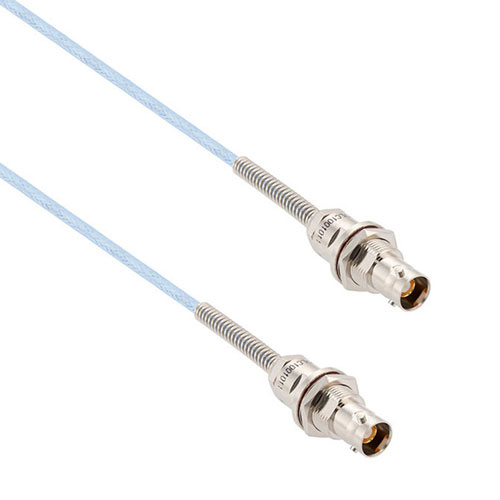 Lead Free 1553 TRB 3-Lug Jack Bulkhead NI to TRB 3-Lug Jack Bulkhead NI Cable 78 Ohm M17/176-00002 Coax in 12 Inch with Bend Relief FM3MSA00454-12