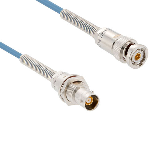 1553 TRB 3-Slot Plug to TRB 3-Lug Jack Bulkhead Cable 78 Ohm FMBC-30-02003 Coax with Bend Relief with LF Solder FM3MSA00478