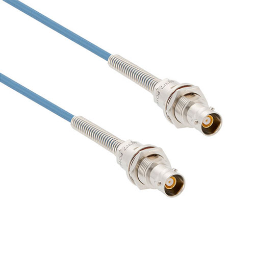 Lead Free 1553 TRB 3-Lug Jack Bulkhead NI to TRB 3-Lug Jack Bulkhead NI Cable 78 Ohm FMBC-30-02003 Coax in 48 Inch with Bend Relief FM3MSA00488-48
