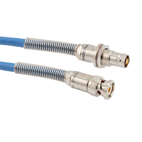 1553 TRB 3-Slot Plug to TRB 3-Lug Jack Bulkhead Cable 78 Ohm FMBC-30-02001 Coax in 24 Inch with Bend Relief with LF Solder FM3MSA00548-24
