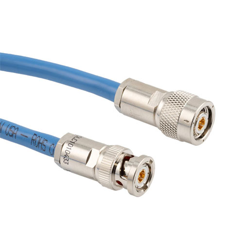 1553 TRB 3-Slot Plug to TRT Threaded Plug Cable 78 Ohm FMBC-30-02001 Coax in 24 Inch with LF Solder FM3MSA00562-24
