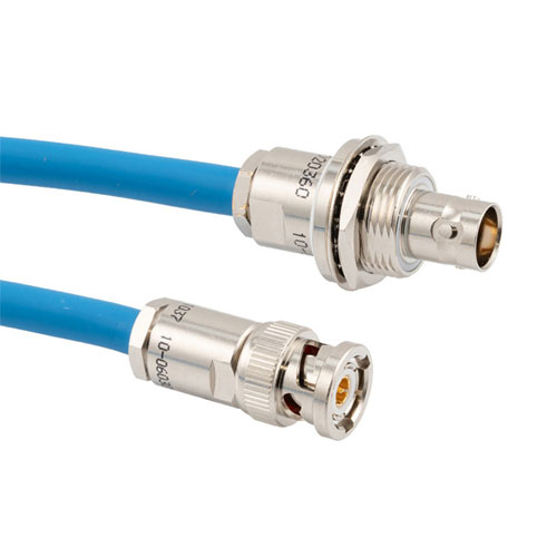 LSZH 1553 TRB 3-Slot Plug to TRB 3-Lug Jack Bulkhead Isolated Cable 78 Ohm TWCH-78-2 Coax FM3MSA00579