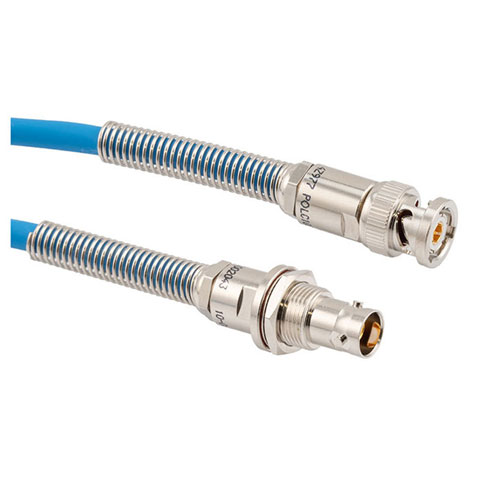 Lead Free LSZH Bend Relief 3-Slot TRB Plug to Bend Relief 3-Lug TRB Non Insulated Bulkhead Jack for 78 Ohm TWCH-78-2, 24" Cable FM3MSA00583-24