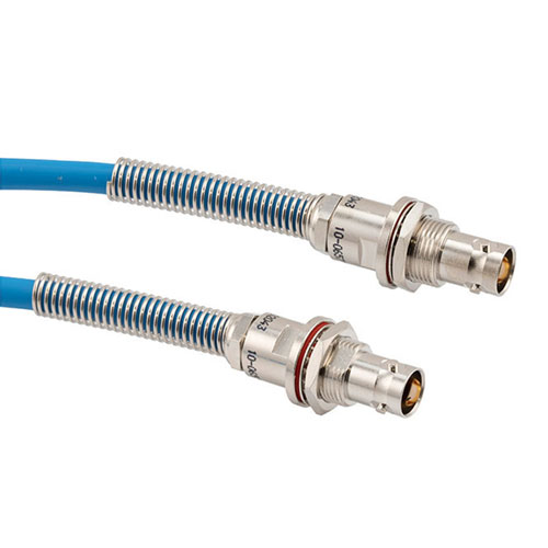 LSZH 1553 TRB 3-Lug Jack Bulkhead Non-Isolated to TRB 3-Lug Jack Bulkhead Non-Isolated Cable 78 Ohm TWCH-78-2 Coax in 24 Inch Bend Relief FM3MSA00595-24