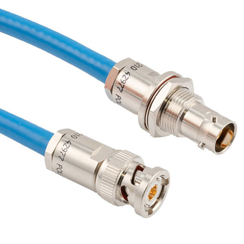 TRB 3-Slot Plug to TRB 3-Lug Jack Non-Insulated Bulkhead 1553 Cable 60"  Using 124 Ohm TWC-124-2 Twinax FM3MSA00653-60