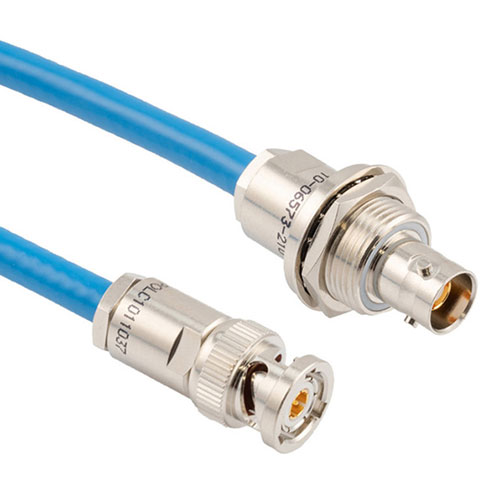 TRB 3-Slot Plug to TRB 3-Lug Jack Insulated Bulkhead 1553 Cable 48"  Using 124 Ohm TWC-124-2 Twinax FM3MSA00654-48