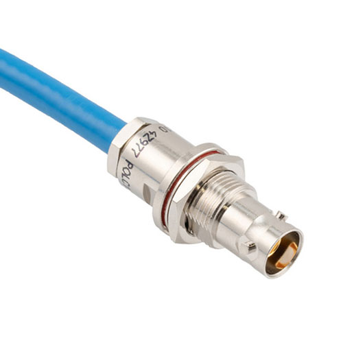 TRB 3-Lug Jack Non-Insulated Bulkhead to Blunt Cut 1553 Cable 60"  Using 124 Ohm TWC-124-2 Twinax FM3MSA00663-60