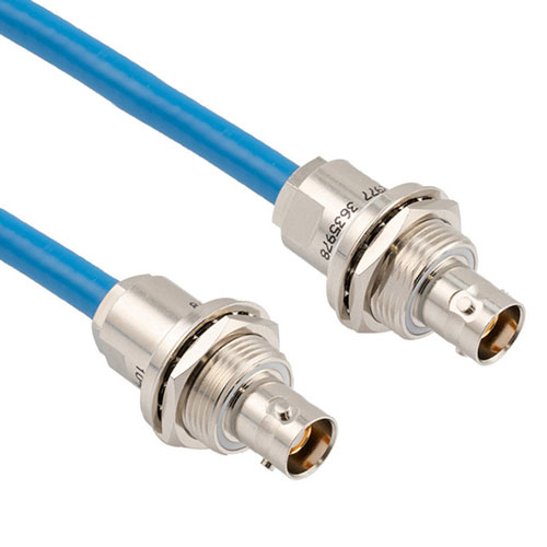 TRB 3-Lug Jack Insulated Bulkhead to TRB 3-Lug Jack Insulated Bulkhead 1553 Cable 36"  Using 124 Ohm TWC-124-2 Twinax FM3MSA00664-36