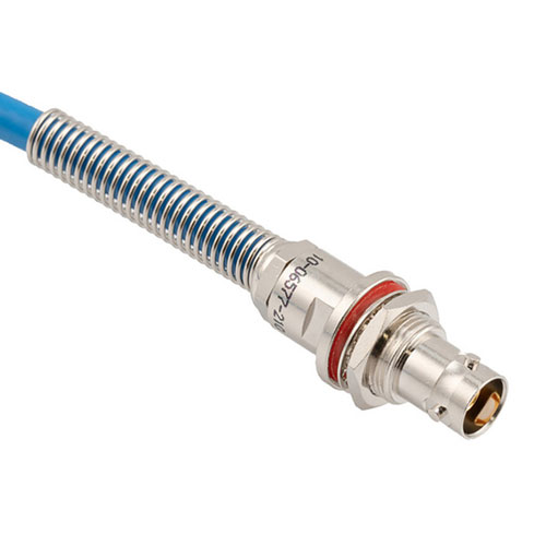 Bend Relief TRB 3-Lug Jack Non-Insulated Bulkhead to Blunt Cut 1553 Cable 48"  Using 124 Ohm TWC-124-2 Twinax FM3MSA00671-48
