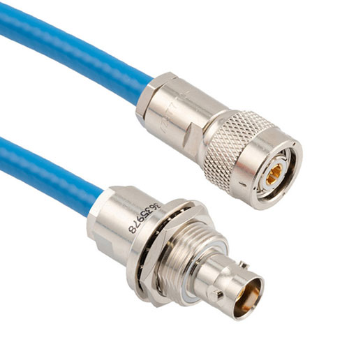 TRT Threaded Plug to TRB 3-Lug Jack Insulated Bulkhead 1553 Cable 24"  Using 124 Ohm TWC-124-2 Twinax FM3MSA00674-24