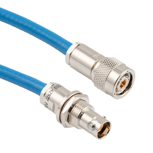 TRT Threaded Plug to TRB 3-Lug Jack Non-Insulated Bulkhead 1553 Cable 24"  Using 124 Ohm TWC-124-2 Twinax FM3MSA00675-24