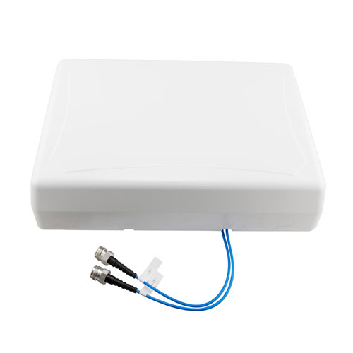 617-960 MHz / 1710-2700 MHz / 3300-4200 MHz / 4900-6000 MHz Low PIM Rated X-pol 5.5 dBi Panel Antenna, Wall Mount, 2x4.3-10 Female Connector FM51FP1015