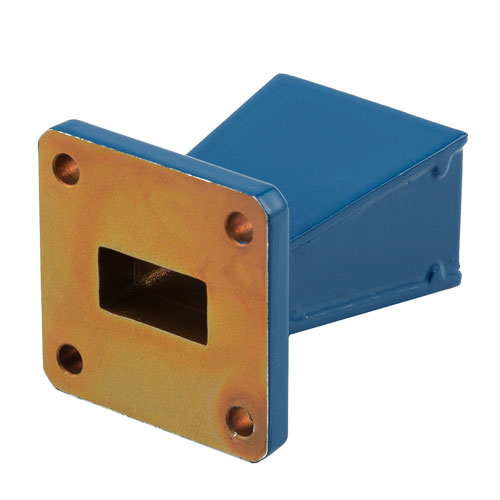 WR-62 Waveguide Standard Gain Horn Antenna Operating from 12.4 GHz to 18 GHz with a Nominal 10 dBi Gain with Square Cover Flange FM9854B-10