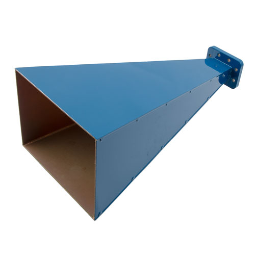 WR-90 Waveguide Standard Gain Horn Antenna Operating From 8.2 GHz to 12.4 GHz With a Nominal 20 dBi Gain With CPRG Flange FM9856B-20-CPRG