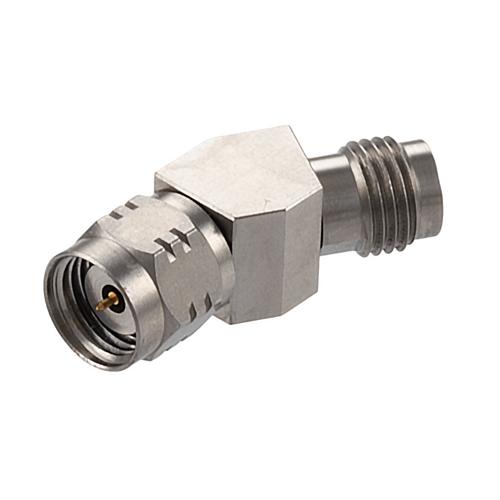 30 Degree Angle 1.85mm Plug (Male) to 1.85mm Jack (Female) Adapter with Passivated Stainless Steel Body FMAD10105