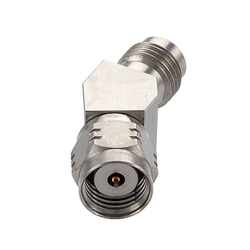 30 Degree Angle 1.85mm Plug (Male) to 1.85mm Jack (Female) Adapter with Passivated Stainless Steel Body FMAD10105