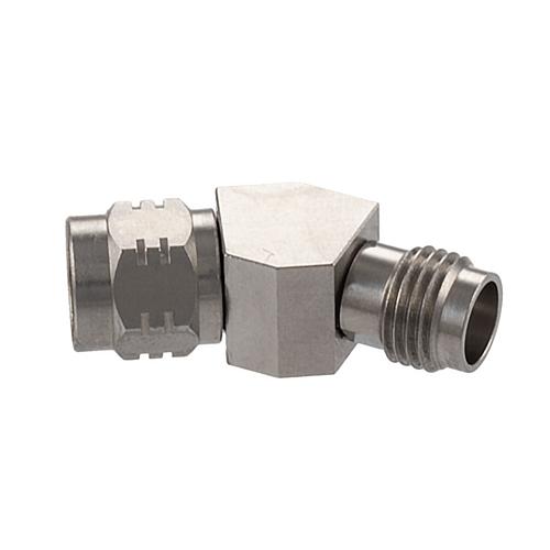 30 Degree Angle 1.85mm Plug (Male) to 1.85mm Jack (Female) Adapter with Passivated Stainless Steel Body FMAD10105