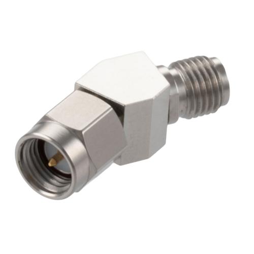 30 Degree Angle SMA Plug (Male) to SMA Jack (Female) Adapter with Passivated Stainless Steel Body FMAD10114