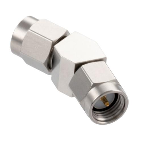 30 Degree Angle SMA Plug (Male) to SMA Plug (Male) Adapter with Passivated Stainless Steel Body FMAD10116