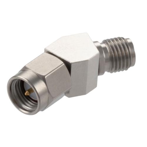 30 Degree Angle SMA Plug (Male) to SMA Jack (Female) Adapter with Passivated Stainless Steel Body FMAD10117